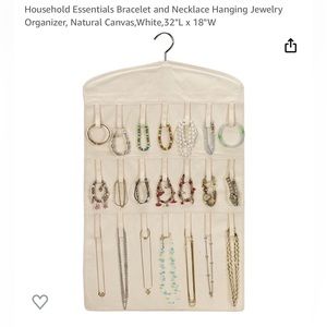 Double Sided Canvas Hanging Bracelet and Necklace Hanging Organizer-Awesome Item